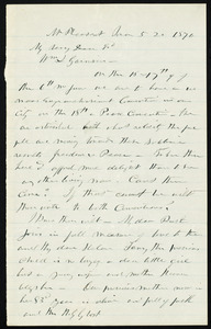 Letter from Joseph A. Dugdale, Mt. Pleasant, Iowa, to William Lloyd Garrison, 05 - 20 - 1870
