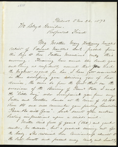 Letter from William N. Needles, Philad[elphi]a, [Pa.], to William Lloyd Garrison, 8 mo[nth] 26 [day] 1873