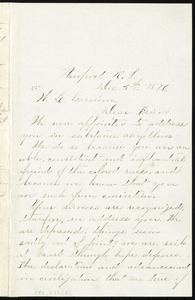 Letter from George Thomas Downing, Newport, R.I., to William Lloyd Garrison, Dec. 5th, 1876