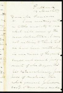Letter from Neal Dow, Portland, [Maine], to William Lloyd Garrison, 19 March 1877