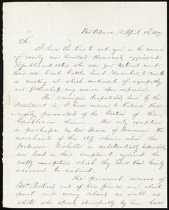 Letter from A. Dumont, New Orleans, [La.], to William Lloyd Garrison, April 12th, 1877