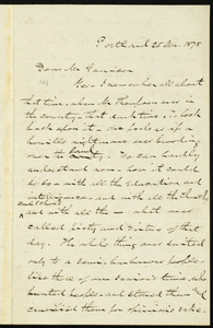 Letter from Neal Dow, Portland, [Maine], to William Lloyd Garrison, 25 Nov. 1878