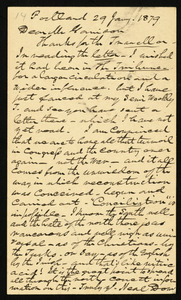 Postcard from Neal Dow, Portland, [Maine], to William Lloyd Garrison, 29 Jan'y 1879