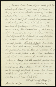 Letter from Samuel May, to William Lloyd Garrison, Jan. 29, 1879