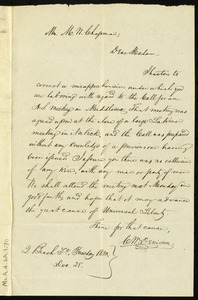 Letter from Charles Wheeler Denison, 2 Beach St[reet], [Natick, Mass.], to Maria Weston Chapman, Tuesday a.m., Dec. 28, [1842]