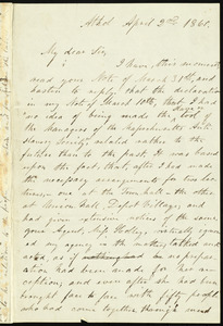 Letter from Henry Wadsworth Carter, Athol, [Mass.], to Samuel May, April 2nd, 1860