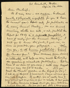 Letter from Samuel May, Boston, to Charles Calistus Burleigh, April 24, 1860