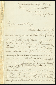 Letter from William Craft, London, to Samuel May, May 29th, 1860