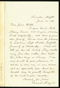 Letter from Samuel May, Leicester, Mass, to Richard Davis Webb, June 25, 1860