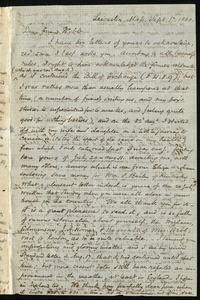 Letter from Samuel May, Leicester, Mass, to Richard Davis Webb, Sept. 17 and 18, 1860