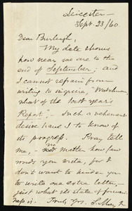 Letter from Samuel May, Leicester, [Mass.], to Charles Calistus Burleigh, Sept. 23 / 60