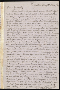 Letter from Samuel May, Leicester, Mass, to Richard Davis Webb, Nov. 6 and 9 / 60