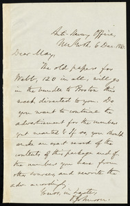 Letter from Oliver Johnson, New York, to Samuel May, 6 Dec., 1860