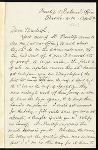 Letter from Samuel May, [Boston], to Charles Calistus Burleigh, April 11, [1861?]