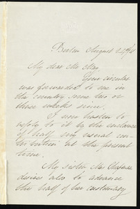 Letter from Mary Gray Chapman, Boston, to Samuel May, August 24th / 61