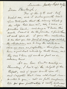Letter from Samuel May, Leicester, [Mass.], to Charles Calistus Burleigh, Sept. 21 / 61