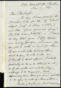 Letter from Samuel May, Boston, to Charles Calistus Burleigh, Nov. 7, 1861