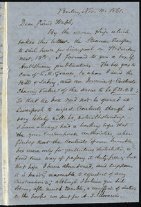 Letter from Samuel May, Boston, to Richard Davis Webb, Nov. 10 and 11, 1861