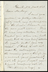 Letter from Aaron Macy Powell, Ghent, N.Y, to Samuel May, Nov. 11, 1861