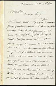 Letter from Mary Merrick Brooks, Concord, [Mass.], to Samuel May, Nov. 30th / 61
