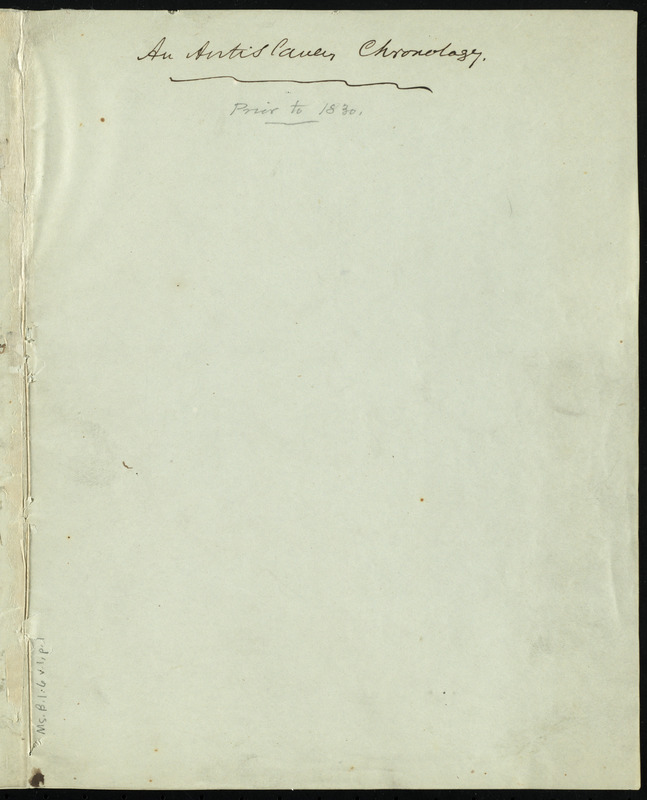An anti-slavery chronology by Samuel May, [1856?] - Digital Commonwealth