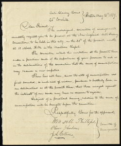 Letter from John Anderson Collins, Boston, to Samuel May, May 13th, 1839