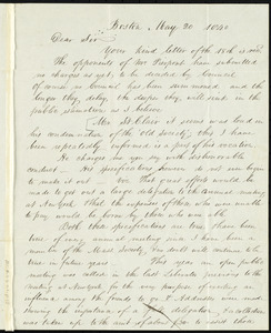 Letter from Francis Jackson, Boston, to Samuel May, May 20, 1840