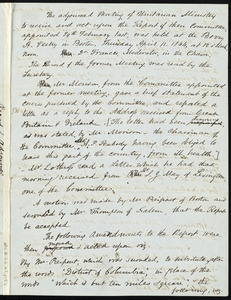 Record of a meeting by Samuel May, April 11, 1844