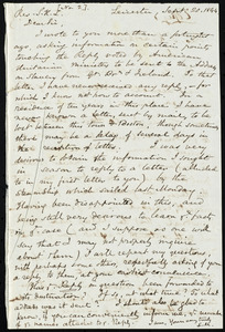 Letter from Samuel May, Leicester, [Mass.], to Samuel Kirkland Lothrop, Sept. 20, 1844