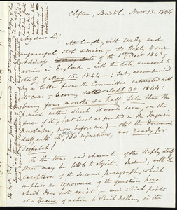 Letter from George Armstrong, Clifton, Bristol, [England], to Samuel May, Nov. 13, 1844