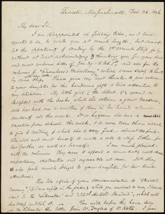 Letter from Samuel May, Leicester, Massachusetts, to John Bishop Estlin, Feb. 26, 1846