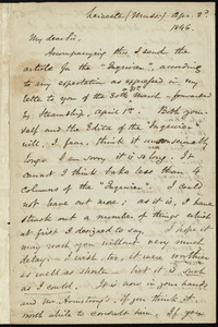 Letter from Samuel May, Leicester (Mass.), to John Bishop Estlin, Apr. 3rd, 1846
