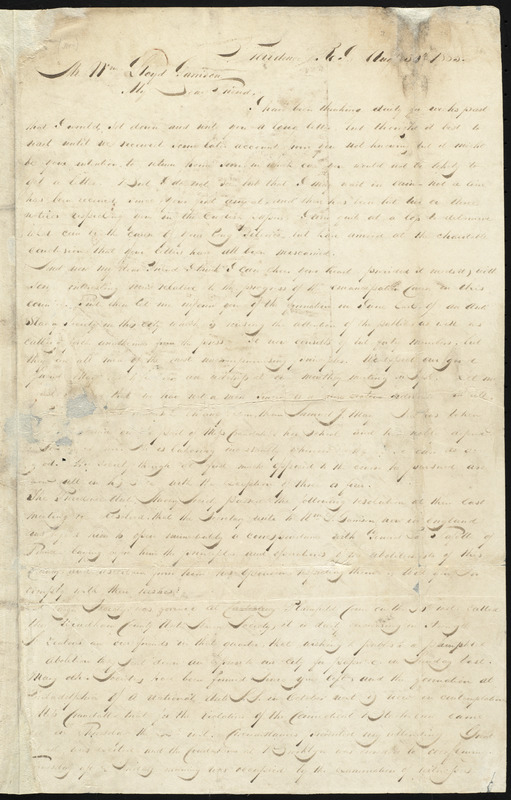 Letter from Henry Egbert Benson, Providence, R.I., to William Lloyd