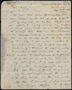 Letter from Ralph Randolph Gurley, Office of the Col. Society, Washington, to William Lloyd Garrison, Aug. 26th, 1831