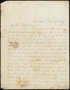 Letter from Robert Bernard Hall, New Haven, to William Lloyd Garrison, Jan. 21st, 1834