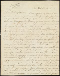 Letter from Stephen Symonds Foster, Lee, to William Lloyd Garrison, Feb. 20, 1841