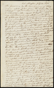 Letter from B. Frost, East Abington, to William Lloyd Garrison, July 29, 1841