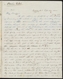 Letter from Abby Kelley Foster, Westerly, R.I., to William Lloyd Garrison, Sept. 30, 1841