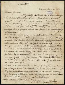 Letter from George Foster, Andover, [Mass.], to William Lloyd Garrison, Jan'y 31, 1842