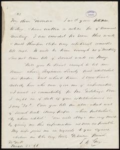 Letter from Sydney Howard Gay, N[ew] York, to William Lloyd Garrison, March 23'd, [18]46