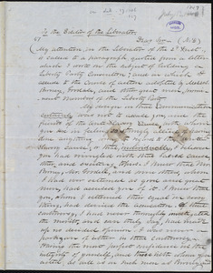 Letter from Samuel Fessenden, to William Lloyd Garrison, [July 13, 1847?]