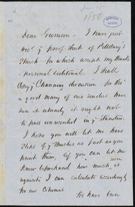 Letter from Sydney Howard Gay, to William Lloyd Garrison, June 15, [18]50