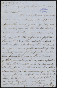 Letter from James Hoey, Glasgow, [Scotland], to William Lloyd Garrison, Dec'r 12th, 1850