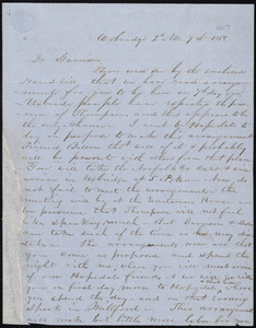 Letter from Enoch Hoag, Uxbridge, [Mass.], to William Lloyd Garrison, 2'd Mo[nth] 7th [day] 1851