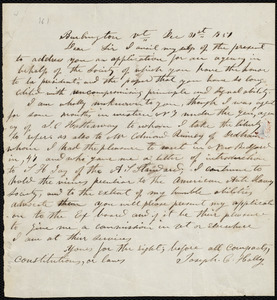 Letter from Joseph Cephas Holly, Burlington, Vt, to William Lloyd Garrison, Dec. 31st, 1851