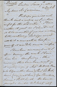 Letter from John Bishop Estlin, London, [England], to William Lloyd Garrison, June 7th, 1852