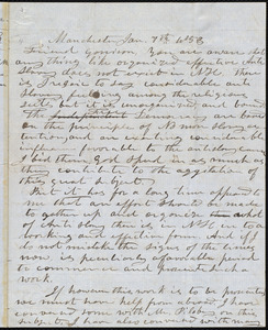 Letter from Andrew Twombly Foss, Manchester, [New Hampshire], to William Lloyd Garrison, Jan. 7th, 1853