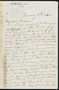 Letter from Sarah Otis Ernst, to William Lloyd Garrison, January 8th, 1853