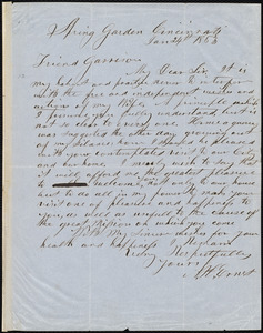 Letter from A. H. Ernst, Spring Garden, Cincinnati, [Ohio], to William Lloyd Garrison, Jan. 24th, 1853
