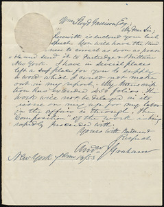 Letter from Andrew J. Graham, New York, to William Lloyd Garrison, 7th mo[nth] 13 [day] / [18]53